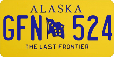 AK license plate GFN524