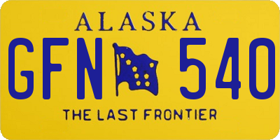 AK license plate GFN540