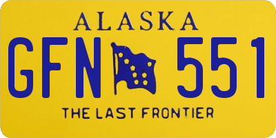 AK license plate GFN551