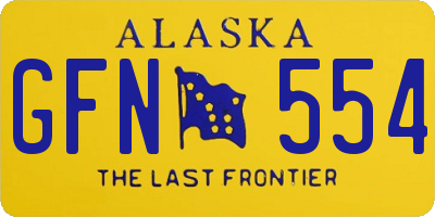 AK license plate GFN554