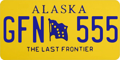 AK license plate GFN555