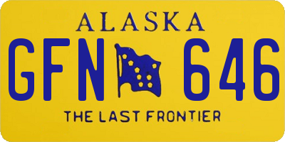AK license plate GFN646