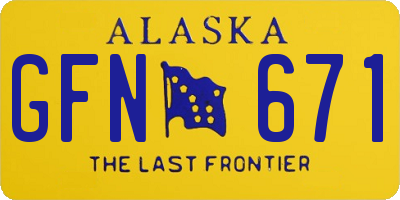 AK license plate GFN671