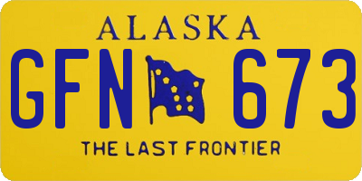 AK license plate GFN673
