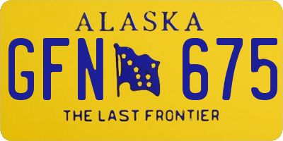 AK license plate GFN675