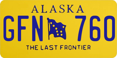 AK license plate GFN760