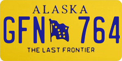 AK license plate GFN764