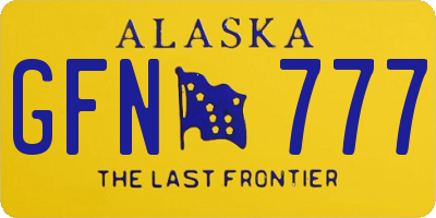 AK license plate GFN777