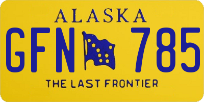 AK license plate GFN785