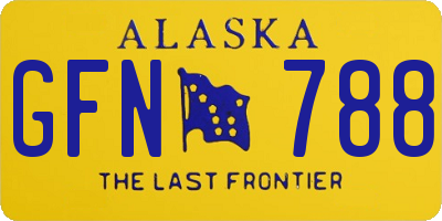 AK license plate GFN788