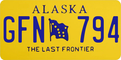 AK license plate GFN794