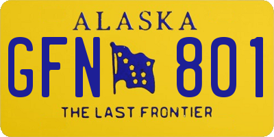AK license plate GFN801