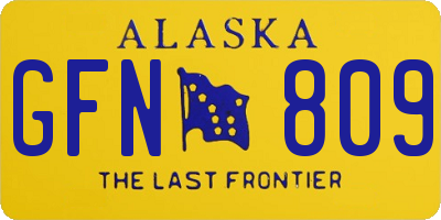 AK license plate GFN809