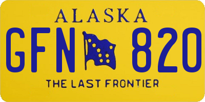 AK license plate GFN820