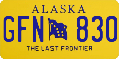 AK license plate GFN830