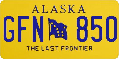 AK license plate GFN850