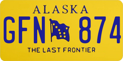 AK license plate GFN874