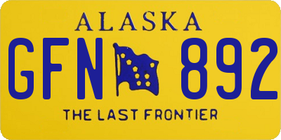 AK license plate GFN892