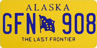 AK license plate GFN908