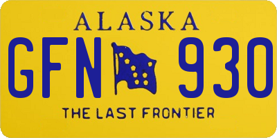 AK license plate GFN930