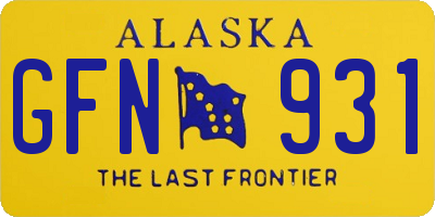 AK license plate GFN931