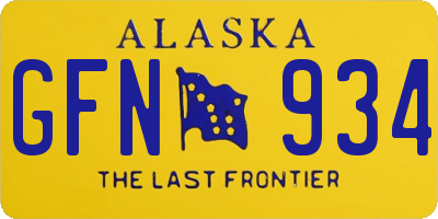 AK license plate GFN934
