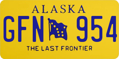 AK license plate GFN954