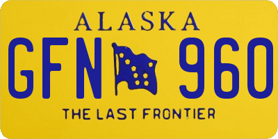 AK license plate GFN960