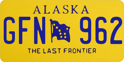 AK license plate GFN962