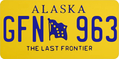 AK license plate GFN963