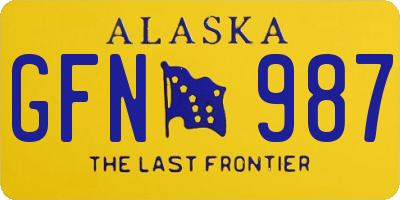 AK license plate GFN987