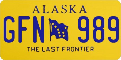 AK license plate GFN989
