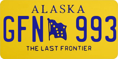 AK license plate GFN993