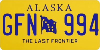 AK license plate GFN994
