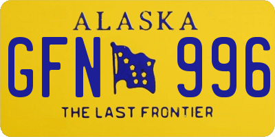 AK license plate GFN996