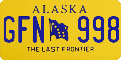 AK license plate GFN998