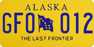 AK license plate GFO012