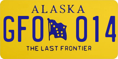 AK license plate GFO014