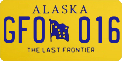 AK license plate GFO016