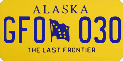 AK license plate GFO030