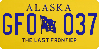 AK license plate GFO037