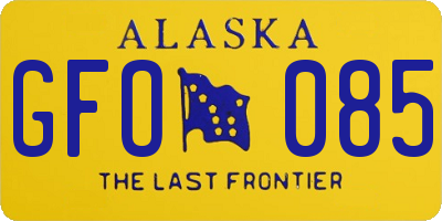 AK license plate GFO085