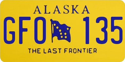 AK license plate GFO135