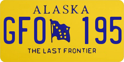 AK license plate GFO195