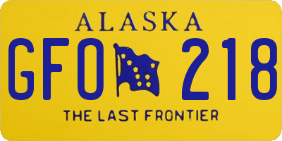 AK license plate GFO218