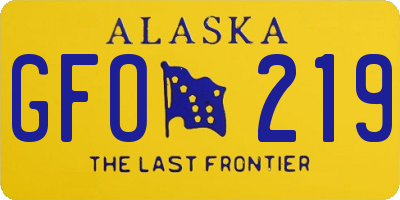 AK license plate GFO219