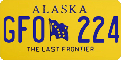 AK license plate GFO224