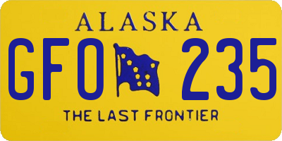 AK license plate GFO235