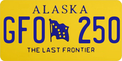 AK license plate GFO250