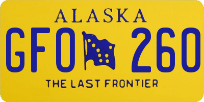 AK license plate GFO260